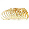 Gold Plated Dozen Bangle, Diamond Cutting Finish, Golden Finish, 03.08.0142.04 (04 MM Thickness, One size fits all)
