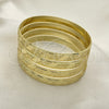 Gold Plated Dozen Bangle, Diamond Cutting Finish, Golden Finish, 03.08.0142.04 (04 MM Thickness, One size fits all)
