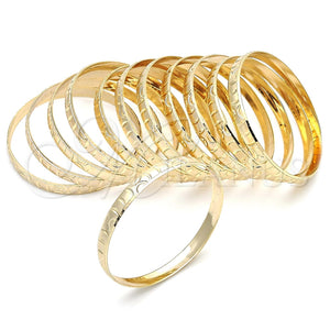 Gold Plated Jewelry — Dozen Bangle Diamond Cutting 03.08. 04 MM Thickness — main product view — SKU 131517 | Chapa de Oro joyería — Dozen Bangle Diamond Cutting 03.08. 04 MM Thickness — SKU 131517