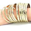 Gold Plated Dozen Bangle, Diamond Cutting Finish, Golden Finish, 03.08.0142.05 (04 MM Thickness, One size fits all)