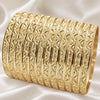 Gold Plated Dozen Bangle, Diamond Cutting Finish, Golden Finish, 03.08.0142.05 (04 MM Thickness, One size fits all)