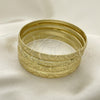 Gold Plated Dozen Bangle, Diamond Cutting Finish, Golden Finish, 03.08.0142.05 (04 MM Thickness, One size fits all)