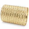 Gold Plated Dozen Bangle, Diamond Cutting Finish, Golden Finish, 03.08.0142.05 (04 MM Thickness, One size fits all)