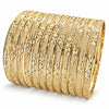 Gold Plated Dozen Bangle, Diamond Cutting Finish, Golden Finish, 03.08.0142.06 (04 MM Thickness, One size fits all)