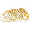 Gold Plated Dozen Bangle, Diamond Cutting Finish, Golden Finish, 03.08.0142.07