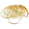 Gold Plated Dozen Bangle, Diamond Cutting Finish, Golden Finish, 03.08.0142.07 (04 MM Thickness, One size fits all)