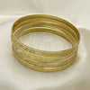 Gold Plated Dozen Bangle, Diamond Cutting Finish, Golden Finish, 03.08.0142.07 (04 MM Thickness, One size fits all)