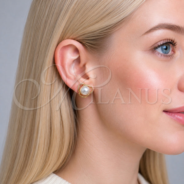 Gold Filled Ring — Stud Earring Ball and Love Knot Design with — main product view — SKU 131613 | Oro Laminado anillo — Stud Earring Ball and Love Knot diseño with — SKU 131613