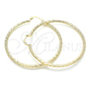 Oro Laminado Large Hoop, Gold Filled Style Diamond Cutting Finish, Golden Finish, 02.213.0151.60