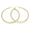 Oro Laminado Large Hoop, Gold Filled Style Diamond Cutting Finish, Golden Finish, 02.213.0151.60