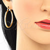Oro Laminado Medium Hoop, Gold Filled Style Diamond Cutting Finish, Golden Finish, 02.213.0159.40