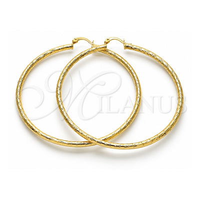 Oro Laminado Extra Large Hoop, Gold Filled Style Polished, Golden Finish, 02.213.0159.70