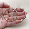 Oro Laminado Large Hoop, Gold Filled Style Hollow Design, Diamond Cutting Finish, Golden Finish, 02.213.0150.50