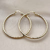Oro Laminado Large Hoop, Gold Filled Style Hollow Design, Diamond Cutting Finish, Golden Finish, 02.213.0150.50