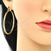 Oro Laminado Large Hoop, Gold Filled Style Hollow Design, Diamond Cutting Finish, Golden Finish, 02.213.0154.50