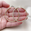 Oro Laminado Large Hoop, Gold Filled Style Hollow Design, Diamond Cutting Finish, Golden Finish, 02.213.0154.50