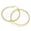 Oro Laminado Large Hoop, Gold Filled Style Hollow Design, Diamond Cutting Finish, Golden Finish, 02.213.0154.50
