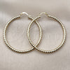 Oro Laminado Large Hoop, Gold Filled Style Hollow Design, Diamond Cutting Finish, Golden Finish, 02.213.0154.50