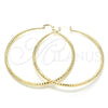 Oro Laminado Extra Large Hoop, Gold Filled Style Diamond Cutting Finish, Golden Finish, 02.213.0164.70