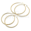 Oro Laminado Extra Large Hoop, Gold Filled Style Diamond Cutting Finish, Golden Finish, 02.213.0164.70