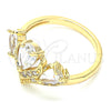 Oro Laminado Multi Stone Ring, Gold Filled Style Teardrop Design, with White Cubic Zirconia, Polished, Golden Finish, 01.221.0007.08 (Size 8)