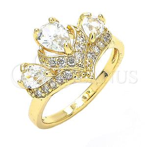 Gold Filled Ring — Multi Stone Ring Teardrop Design with White Cubic — main product view — SKU 131693 | Oro Laminado anillo — Multi Stone Ring Teardrop diseño with blanco Cubic — SKU 131693