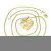 Oro Laminado Pendant Necklace, Gold Filled Style Heart and Mom Design, with White Cubic Zirconia, Polished, Golden Finish, 04.342.0003.18 (02 MM Thickness, 18 Inches Length)