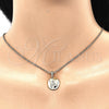 Oro Laminado Fancy Pendant, Gold Filled Style Initials Design, with White Cubic Zirconia, Polished, Golden Finish, 05.341.0001