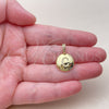 Oro Laminado Fancy Pendant, Gold Filled Style Initials Design, with White Cubic Zirconia, Polished, Golden Finish, 05.341.0003