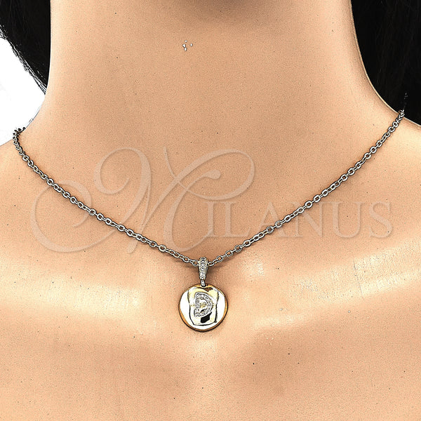 Gold Filled Pendant — Fancy Pendant Initials Design with White Cubic Zirconia — alternate product view — SKU 131789 | Oro Laminado dije — elegante Pendant Initials diseño with blanco Cubic Zirconia — SKU 131789