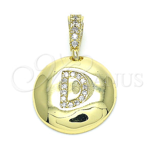 Gold Filled Pendant — Fancy Pendant Initials Design with White Cubic Zirconia — main product view — SKU 131789 | Oro Laminado dije — elegante Pendant Initials diseño with blanco Cubic Zirconia — SKU 131789