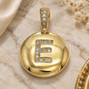 Oro Laminado Fancy Pendant, Gold Filled Style Initials Design, with White Cubic Zirconia, Polished, Golden Finish, 05.341.0005