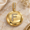 Oro Laminado Fancy Pendant, Gold Filled Style Initials Design, with White Cubic Zirconia, Polished, Golden Finish, 05.341.0006