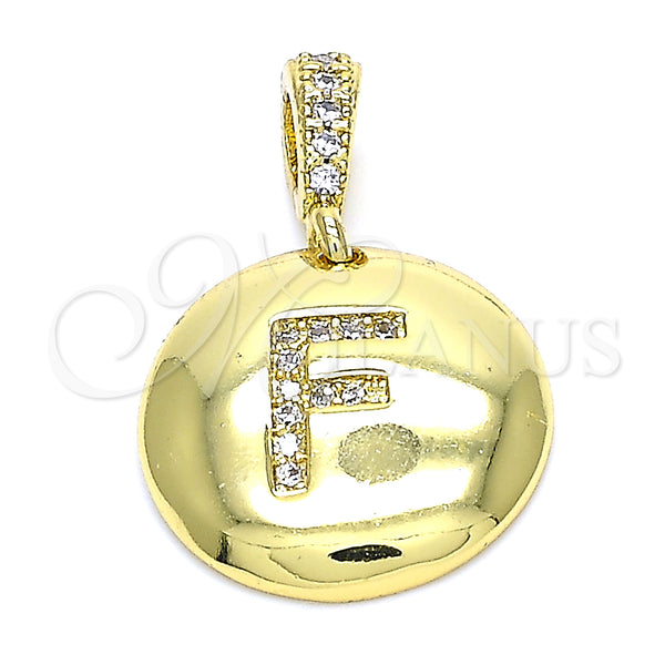 Gold Filled Pendant — Fancy Pendant Initials Design with White Cubic Zirconia — main product view — SKU 131791 | Oro Laminado dije — elegante Pendant Initials diseño with blanco Cubic Zirconia — SKU 131791