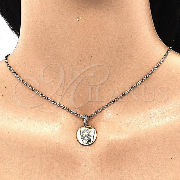 Gold Filled Pendant — Fancy Pendant Initials Design with White Cubic Zirconia — alternate product view — SKU 131792 | Oro Laminado dije — elegante Pendant Initials diseño with blanco Cubic Zirconia — SKU 131792