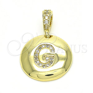 Gold Filled Pendant — Fancy Pendant Initials Design with White Cubic Zirconia — main product view — SKU 131792 | Oro Laminado dije — elegante Pendant Initials diseño with blanco Cubic Zirconia — SKU 131792