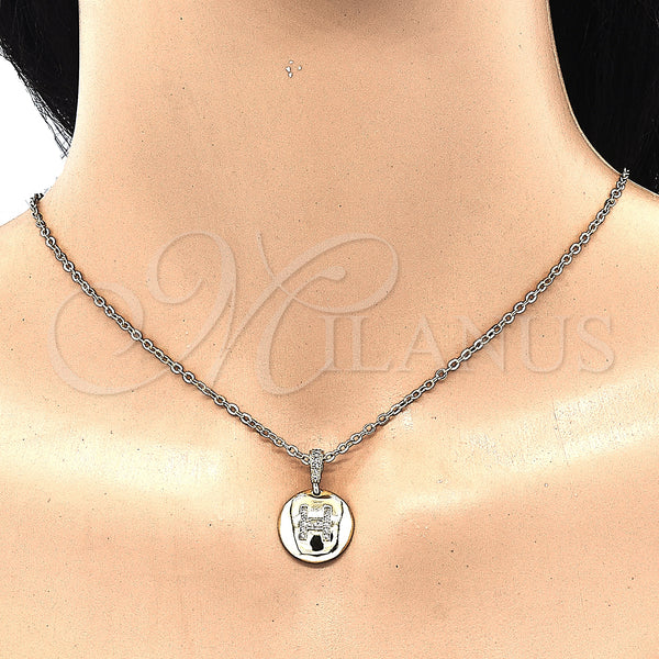 Gold Filled Pendant — Fancy Pendant Initials Design with White Cubic Zirconia — alternate product view — SKU 131793 | Oro Laminado dije — elegante Pendant Initials diseño with blanco Cubic Zirconia — SKU 131793