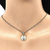 Oro Laminado Fancy Pendant, Gold Filled Style Initials Design, with White Cubic Zirconia, Polished, Golden Finish, 05.341.0009