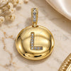 Oro Laminado Fancy Pendant, Gold Filled Style Initials Design, with White Cubic Zirconia, Polished, Golden Finish, 05.341.0010
