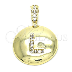 Gold Filled Pendant — Fancy Pendant Initials Design with White Cubic Zirconia — main product view — SKU 131795 | Oro Laminado dije — elegante Pendant Initials diseño with blanco Cubic Zirconia — SKU 131795