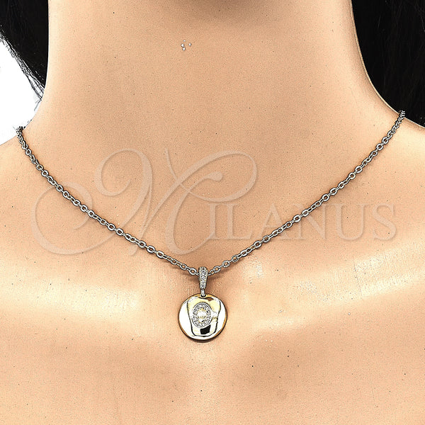 Gold Filled Pendant — Fancy Pendant Initials Design with White Cubic Zirconia — alternate product view — SKU 131797 | Oro Laminado dije — elegante Pendant Initials diseño with blanco Cubic Zirconia — SKU 131797