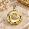 Oro Laminado Fancy Pendant, Gold Filled Style Initials Design, with White Cubic Zirconia, Polished, Golden Finish, 05.341.0012
