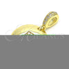 Oro Laminado Fancy Pendant, Gold Filled Style Initials Design, with White Cubic Zirconia, Polished, Golden Finish, 05.341.0013