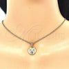 Oro Laminado Fancy Pendant, Gold Filled Style Initials Design, with White Cubic Zirconia, Polished, Golden Finish, 05.341.0015