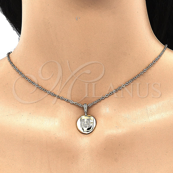 Gold Filled Pendant — Fancy Pendant Initials Design with White Cubic Zirconia — alternate product view — SKU 131805 | Oro Laminado dije — elegante Pendant Initials diseño with blanco Cubic Zirconia — SKU 131805