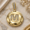Oro Laminado Fancy Pendant, Gold Filled Style Initials Design, with White Cubic Zirconia, Polished, Golden Finish, 05.341.0020