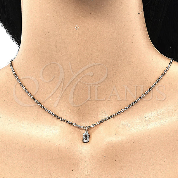 Gold Filled Pendant — Fancy Pendant Initials Design with White Cubic Zirconia — alternate product view — SKU 131807 | Oro Laminado dije — elegante Pendant Initials diseño with blanco Cubic Zirconia — SKU 131807