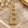 Oro Laminado Fancy Pendant, Gold Filled Style Initials Design, with White Cubic Zirconia, Polished, Golden Finish, 05.341.0022