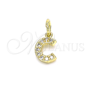 Gold Filled Pendant — Fancy Pendant Initials Design with White Cubic Zirconia — main product view — SKU 131808 | Oro Laminado dije — elegante Pendant Initials diseño with blanco Cubic Zirconia — SKU 131808