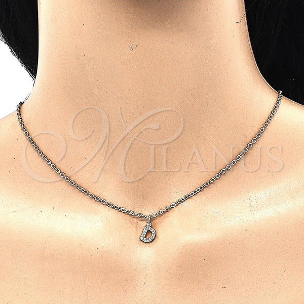 Gold Filled Pendant — Fancy Pendant Initials Design with White Cubic Zirconia — alternate product view — SKU 131809 | Oro Laminado dije — elegante Pendant Initials diseño with blanco Cubic Zirconia — SKU 131809